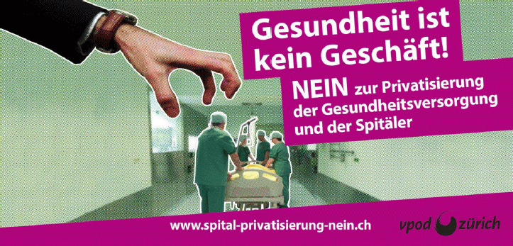 Nein zur Privatisierung des Winterthurer Kantonspitals KSW